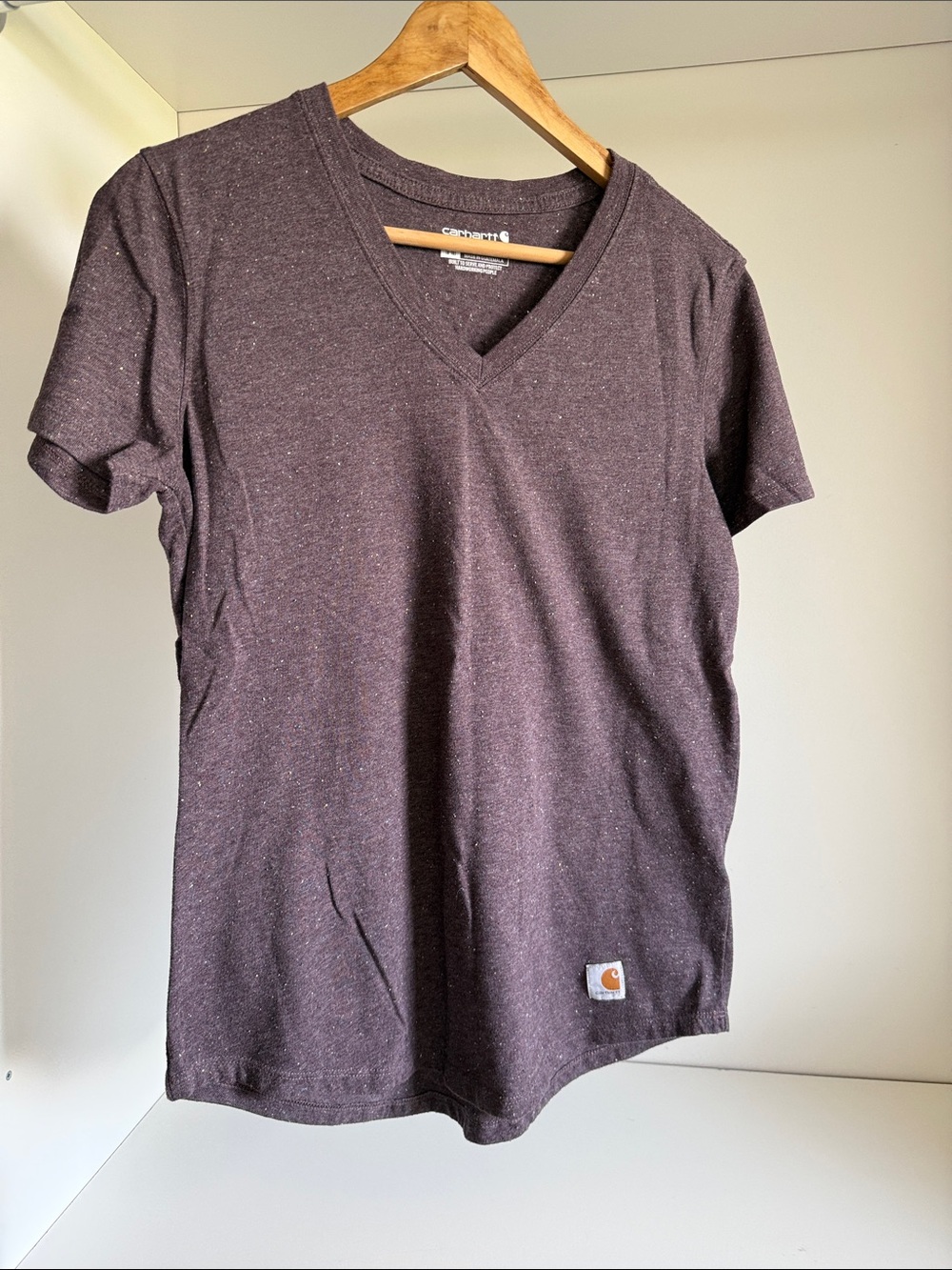 Carhartt Women's Purple with Speckled Nep V-Neck Tee
